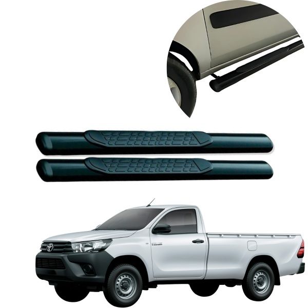 Estribo Oblongo Preto Hilux Cabine Simple...